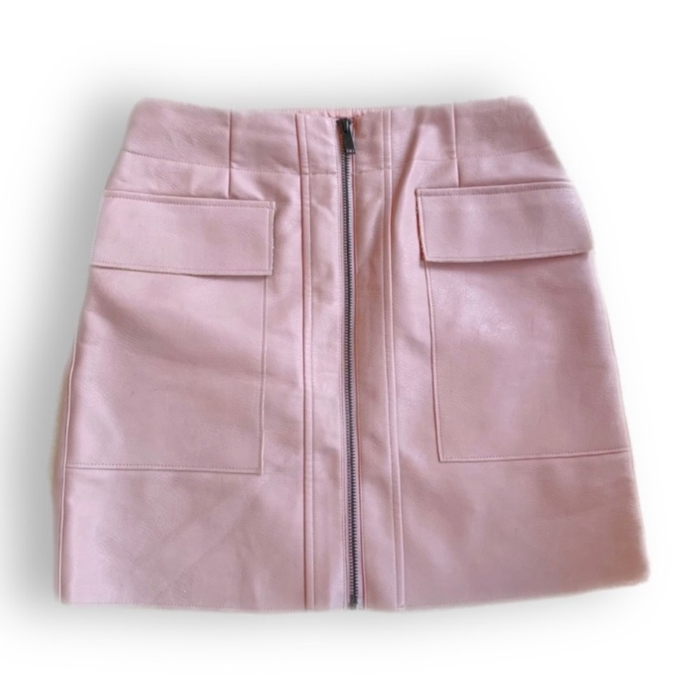 21 Saints Pink Fake Leather Skirt